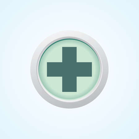 Icon of Medical Plus on Button. Eps-10.のイラスト素材