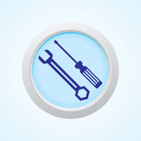 Icon of Tools on Button. Eps-10.のイラスト素材