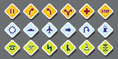 vector traffic sign on black backgroundのイラスト素材