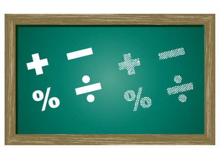 Editable icon of MATHS SYMBOLS Isolated On Green Blackboardのイラスト素材