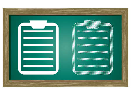 Editable icon of clipboard Isolated On Green Blackboardのイラスト素材