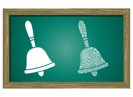 Editable icon of Ringing Bell Isolated On Green Blackboardのイラスト素材