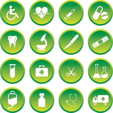 Medical Button Set. Vector Illustration, eps 10のイラスト素材