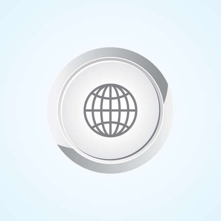 Icon of Globe on Button. Eps-10.のイラスト素材