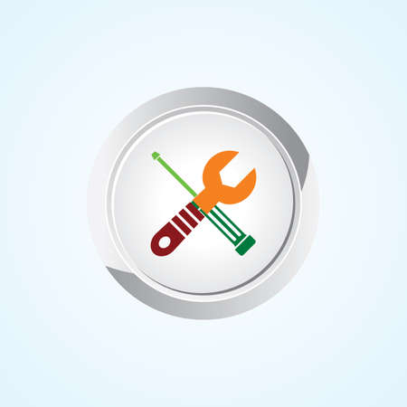 Icon of Tools on Button. Eps-10.のイラスト素材