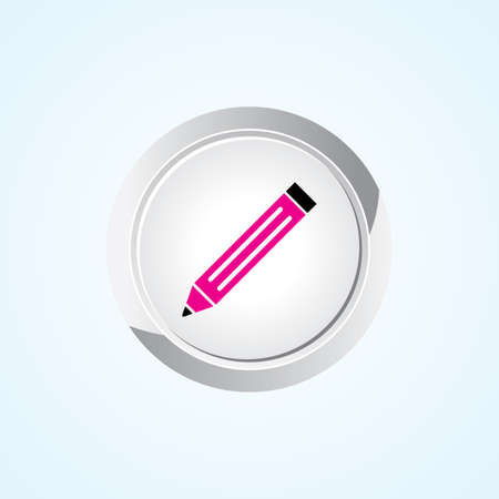 Icon of Write (Pencil) on Button. Eps-10.のイラスト素材