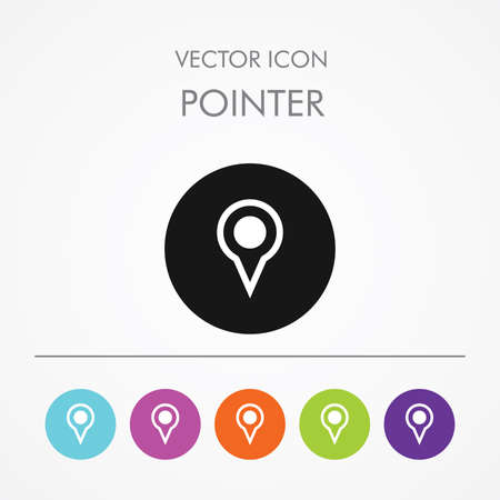 Very Useful Icon of Map Pointer on Multicolored Round Buttons.のイラスト素材