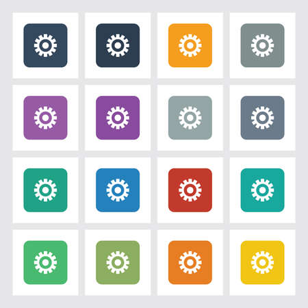 Very Useful Flat Icon of Setting with Different UI Colors. Eps10.のイラスト素材
