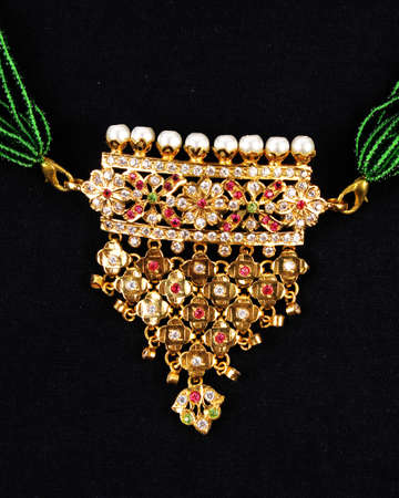 Indian Traditional Jewellery Necklace Isolated on Whiteの写真素材