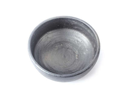 Empty Clay pots isolated on white backgroundの写真素材