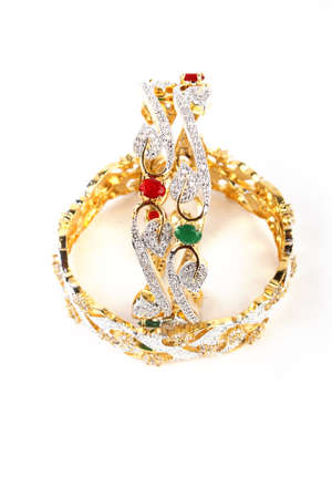 Bangle, Indian bracelets isolated on the white background