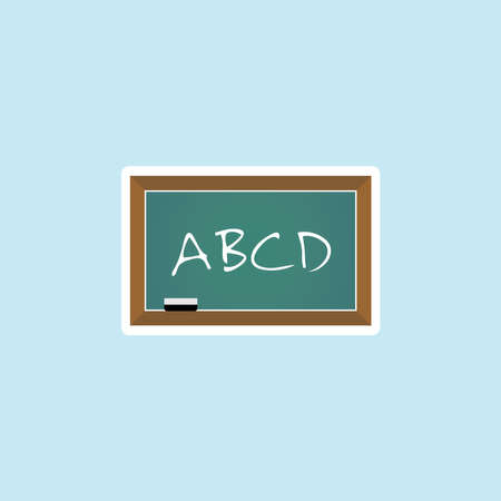 Flat icon of ABCD On Green Board.のイラスト素材