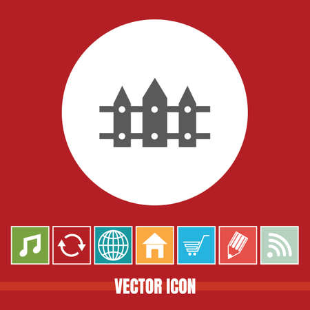 very Useful Vector Icon Of Fence with Bonus Icons Very Useful For Mobile App, Software & Webのイラスト素材