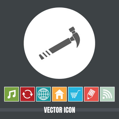 very Useful Vector Icon Of Hammer with Bonus Icons Very Useful For Mobile App, Software & Webのイラスト素材