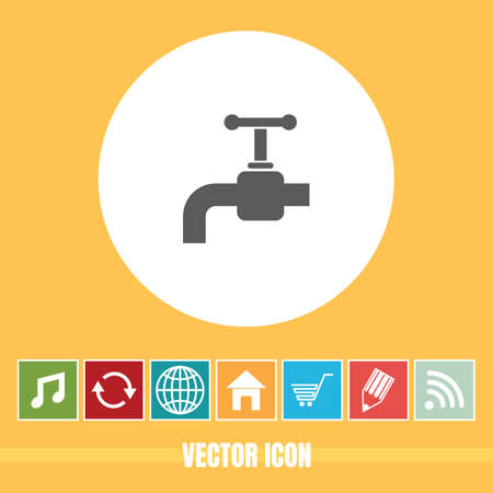very Useful Vector Icon Of Water Tap with Bonus Icons Very Useful For Mobile App, Software & Webのイラスト素材