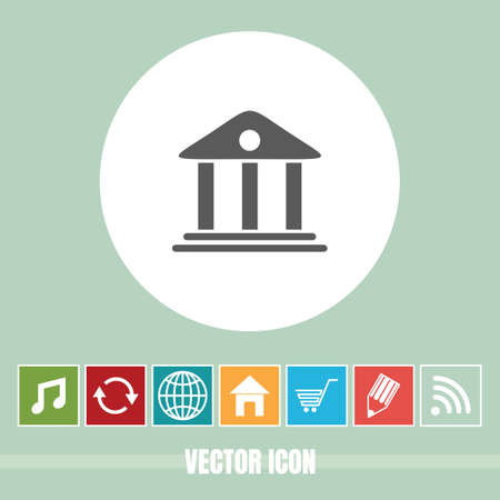 very Useful Vector Icon Of Bank with Bonus Icons Very Useful For Mobile App, Software & Webのイラスト素材
