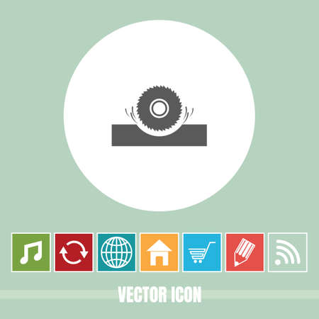 very Useful Vector Icon Of Saw Wheel with Bonus Icons Very Useful For Mobile App, Software & Webのイラスト素材