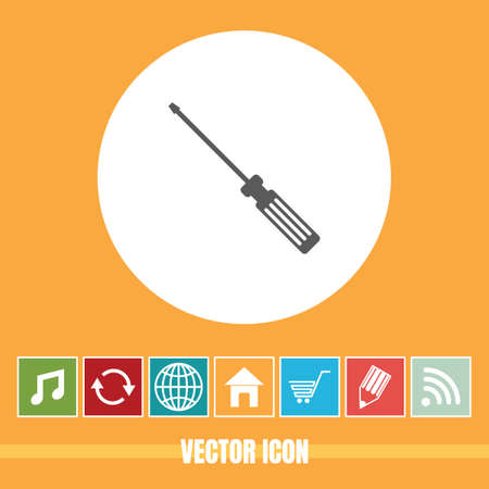 very Useful Vector Icon Of Screw Driver with Bonus Icons Very Useful For Mobile App, Software & Webのイラスト素材
