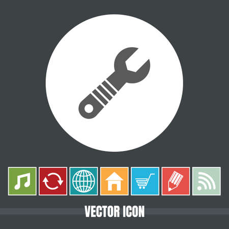 very Useful Vector Icon Of Wrench with Bonus Icons Very Useful For Mobile App, Software & Webのイラスト素材