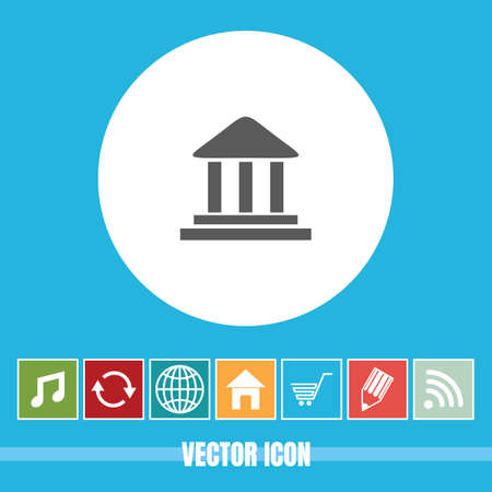 very Useful Vector Icon Of Bank with Bonus Icons Very Useful For Mobile App, Software & Webのイラスト素材