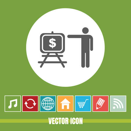 very Useful Vector Icon Of Team Presentation with Bonus Icons Very Useful For Mobile App, Software & Webのイラスト素材