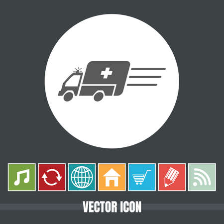 very Useful Vector Icon Of Ambulance with Bonus Icons Very Useful For Mobile App, Software & Webのイラスト素材