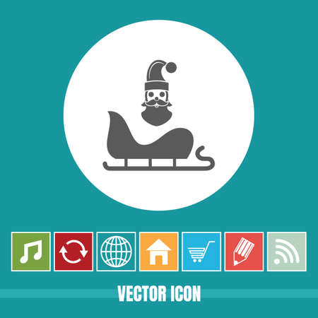 very Useful Vector Icon Of santa & sleigh with Bonus Icons Very Useful For Mobile App, Software & Webのイラスト素材