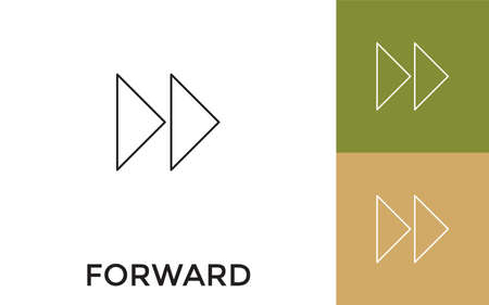 Editable Forward Thin Line Icon with Title. Useful For Mobile Application, Website, Software and Print Media.のイラスト素材