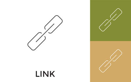 Editable Link Thin Line Icon with Title. Useful For Mobile Application, Website, Software and Print Media.のイラスト素材