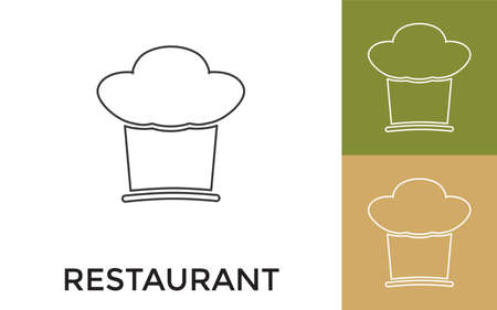 Editable Restaurant Thin Line Icon with Title. Useful For Mobile Application, Website, Software and Print Media.のイラスト素材
