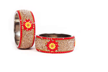 Ethnic Traditional Indian Bangle Wear in Wrist.