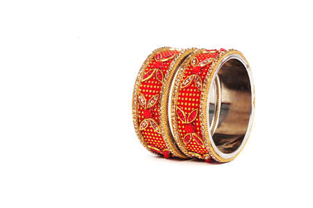 Ethnic Traditional Indian Bangle Wear in Wrist.