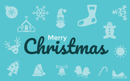 Very Useful & Attractive Christmas Icons With Merry Christmas Message.のイラスト素材