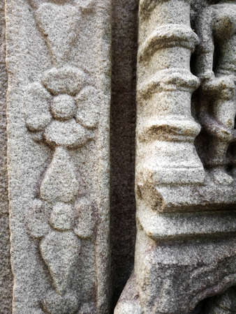 Beautiful interior of the Temple of Bamuni hill of Tezpur, India. vintage temples or indian temple stone. Old indian temple or old Assam temple.の写真素材