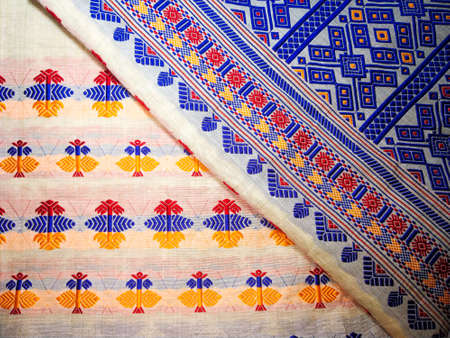 tribal pattern or ethnic pattern is used for assam motif design or muga silk of assam.similar to ukranian design and russian design.の写真素材