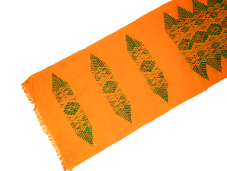 Aronai ( arnai ). Aronai is the Bodo traditional muffler worn by both men and women.it is similar to assam gamosa / gamusa or gamocha. tribal cloth.の写真素材
