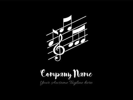 musical note logo or music logo.のイラスト素材
