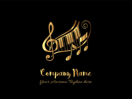 musical note logo or music logo.のイラスト素材