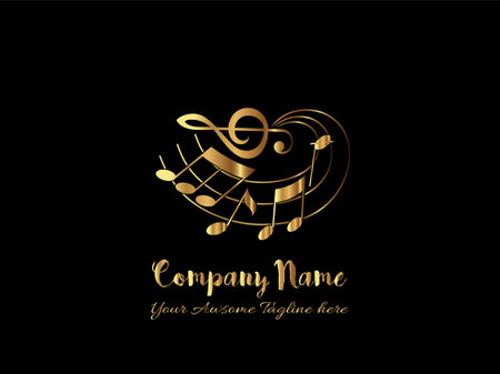 musical note logo or music logo.のイラスト素材