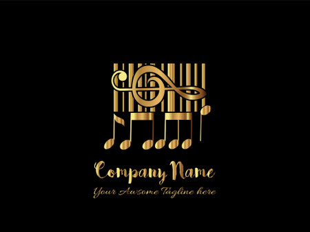 musical note logo or music logo.のイラスト素材