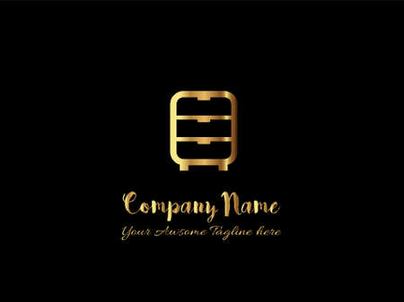 royal golden furniture logo or luxury golden furniture logo.のイラスト素材