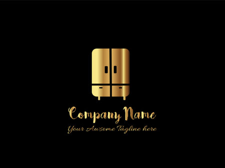 royal golden furniture logo or luxury golden furniture logo.のイラスト素材