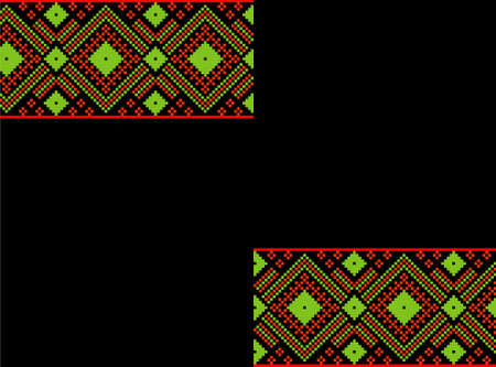 tribal pattern ( assamese pattern ) of northeast india which is used for textile design in assam gamosa , muga silk or other treditional dress.similar to ukrainian pattern or russian pattern.のイラスト素材