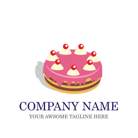 Cake Bakery Logo design vector template.sweet shop Logotype concept icon.のイラスト素材