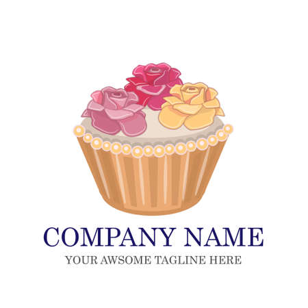 Cake Bakery Logo design vector template.sweet shop Logotype concept icon.のイラスト素材