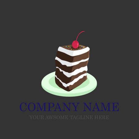 Cake Bakery Logo design vector template.sweet shop Logotype concept icon.のイラスト素材
