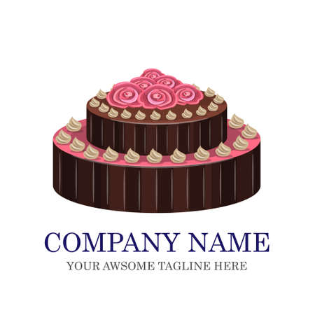 Cake Bakery Logo design vector template.sweet shop Logotype concept icon.のイラスト素材