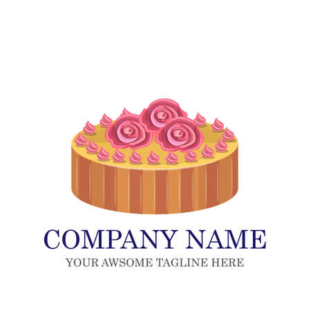 Cake Bakery Logo design vector template.sweet shop Logotype concept icon.のイラスト素材