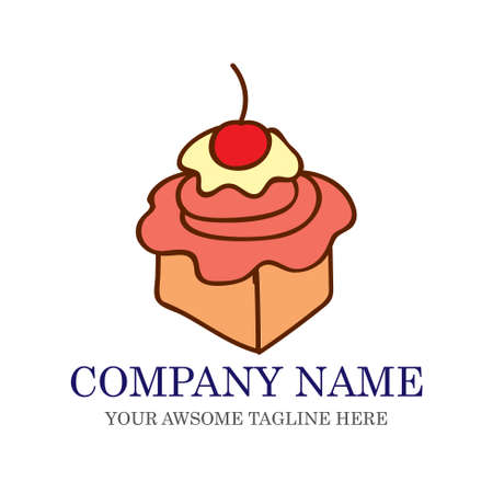 Cake Bakery Logo design vector template.sweet shop Logotype concept icon.
