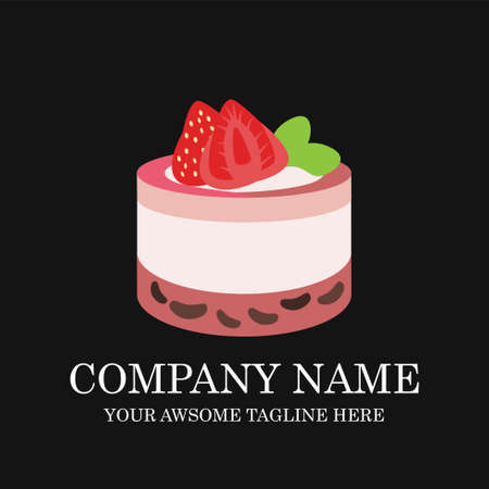 Cake Bakery Logo design vector template.sweet shop Logotype concept icon.のイラスト素材
